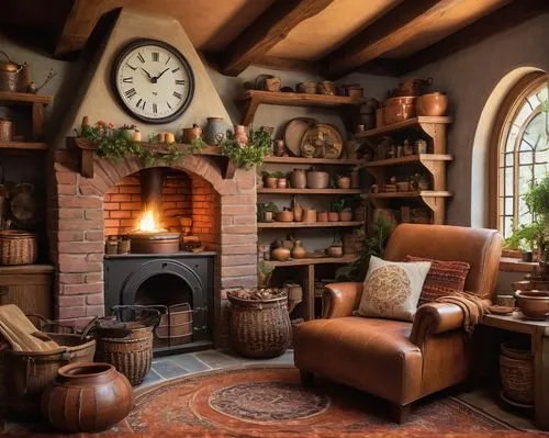 fireplaces,fireplace,country cottage,sitting room,fire place,wood-burning stove,wood stove,warm and cozy,autumn decor,rustic,hobbiton,victorian kitchen,christmas fireplace,antique furniture,the living room of a photographer,beautiful home,living room,family room,country house,interior decor,Illustration,Japanese style,Japanese Style 15