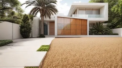 landscape design sydney,garden design sydney,landscape designers sydney,3d rendering,modern house,dunes house,sisal,artificial grass,palm pasture,render,garden elevation,mid century house,house shape,