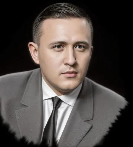 a man is posing for a portrait, wearing a tie,yandarbiev,bocharov,gruevski,kulayev,boevski,gazzaev,Common,Common,Natural