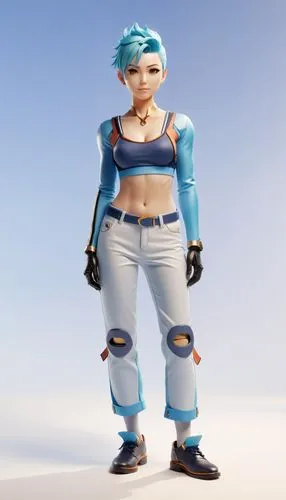 suit, Mohawk haircut with shaved sides,3D anime concept with Mohawk cut and modern suit,ssx,smurf figure,zarya,bulma,jinx,vi,Unique,3D,3D Character