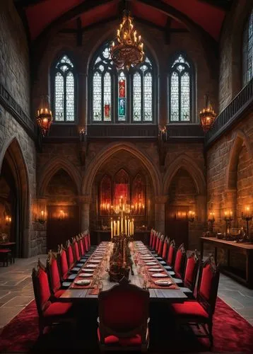 dining room,banqueting,dracula's birthplace,refectory,fine dining restaurant,charterhouse,michaelhouse,long table,hotel de cluny,hammerbeam,peckforton,exclusive banquet,honorary court,tablescape,anglican,liveryman,elizabethan manor house,balliol,vestry,holy supper,Illustration,Paper based,Paper Based 14