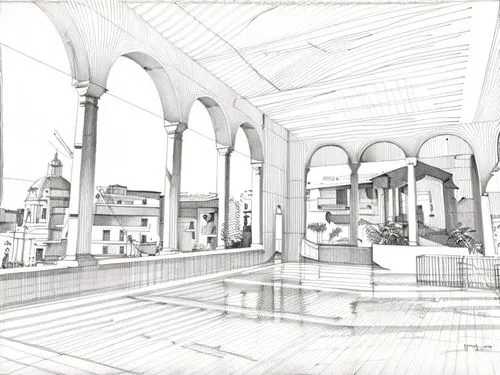 trajan's forum,sketchup,ctesiphon,foro romano,underdrawing,porticus,piranesi,panteion,columns,disegno,ancient city,sforza,stoa,architettura,farnese,3d rendering,eternal city,insulae,ancient rome,unbuilt,Design Sketch,Design Sketch,Fine Line Art