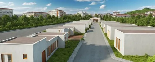 new housing development,residencial,ecovillages,townhomes,prefabricated buildings,townhouses,Photography,General,Realistic