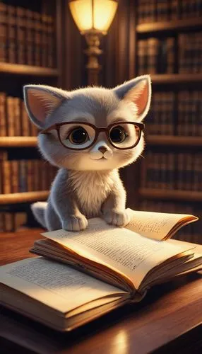 reading glasses,reading owl,librarian,bookworm,scholar,publish a book online,book glasses,to study,author,writing-book,tutor,read a book,cartoon cat,reading,lecture,professor,relaxing reading,cute cartoon character,bookkeeper,library book,Unique,3D,3D Character