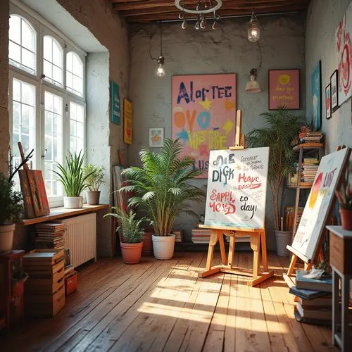 atelier,art academy,loft,workspace,creative office,artspace,athens art school,working space,work space,kids room,watercolor shops,attic,studio light,photography studio,graphic design studio,art tools,art gallery,morning light,children's interior,study room,Photography,General,Realistic