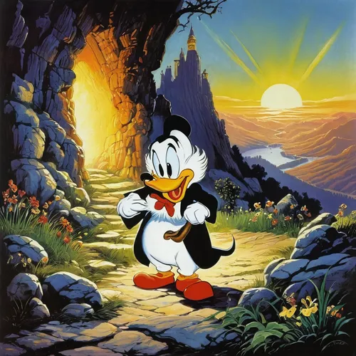 donald duck,donald,sylvester,children's background,pinocchio,walt disney,disney character,tux,cartoon video game background,magical adventure,the duck,1986,background image,mickey mause,micky mouse,mickey mouse,background images,walt disney world,fantasia,olaf,Illustration,Retro,Retro 18