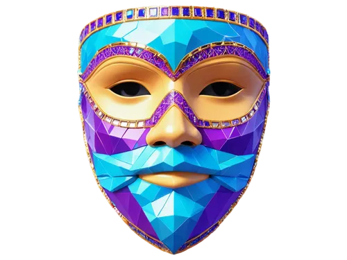 Mask, PNG, transparent background, detailed design, colorful patterns, sequins, lace edges, satin ribbon tie, delicate features, soft lighting, close-up shot, 3/4 composition, shallow depth of field, 