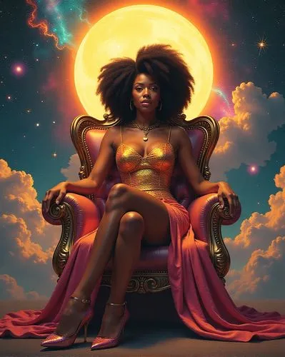 afrofuturism,oshun,afrocentrism,queenship,ledisi,womanist,Illustration,Retro,Retro 01