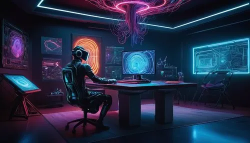 computer room,cyberpunk,cyber,girl at the computer,man with a computer,computer art,study room,game room,sci fi surgery room,neon human resources,ufo interior,computer,sci fiction illustration,neon coffee,computer desk,cyberspace,playing room,computer workstation,working space,computer addiction,Art,Artistic Painting,Artistic Painting 34