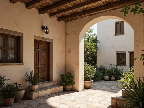 courtyards,provencal life,masseria,provencal,cortile,courtyard,inside courtyard,patio,patios,spanish tile,entryways,hacienda,grimaud,exterior decoration,stucco wall,trullo,cortijo,esteruelas,entryway,breezeway