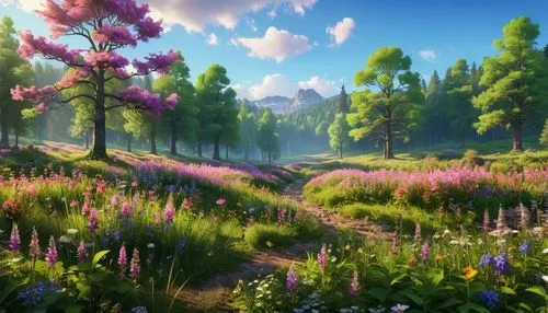 meadow in pastel,flowering meadow,meadow landscape,meadow and forest,mountain meadow,summer meadow,alpine meadow,flower meadow,fairy forest,clover meadow,purple landscape,salt meadow landscape,flower field,field of flowers,spring meadow,flowers field,meadow,green meadow,small meadow,blooming field