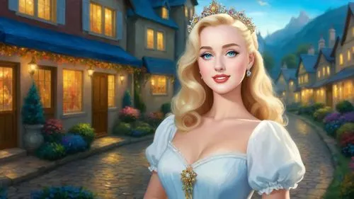 Romantic masterpiece oil painting, cute girl portrait, nostalgic 1950's style kitsch, breathtaking beautiful kingdom landscape, majestic fantasy scenery, evening lighting, highly detailed highres, abs