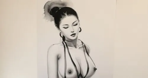 airbrush,wall art,charcoal drawing,underpainting,stencil,airbrushing,wall painting,japanese art,charcoal pencil,drawing mannequin,chalk drawing,pin-up girl,wall decoration,wall paint,tura satana,pencil drawings,glass painting,wall decor,fabric painting,pencil art,Illustration,Paper based,Paper Based 30