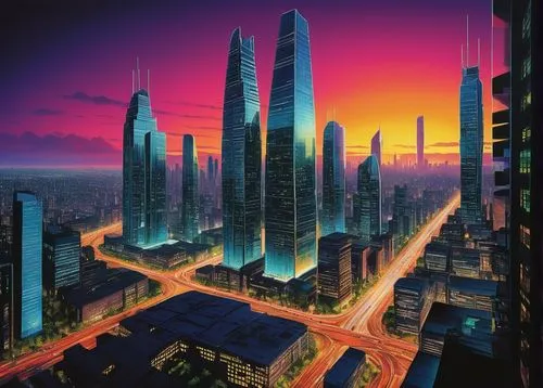 cybercity,cybertown,futuristic landscape,coruscant,cyberport,futuristic architecture,neuromancer,megacities,megapolis,futurist,futuregen,futurists,arcology,cyberworld,megacorporation,megalopolis,homeworlds,simcity,guangzhou,citadels,Illustration,Realistic Fantasy,Realistic Fantasy 06