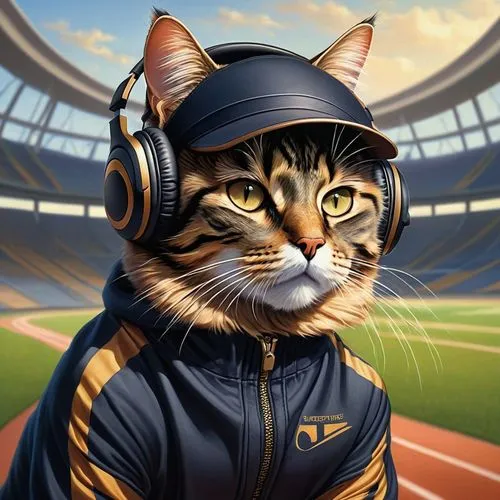 cat vector,sports commentator,animal sports,tom cat,dj,pubg mascot,vector illustration,baseball drawing,sports,sports game,cat sparrow,cat european,puma,cat,cartoon cat,announcer,headphone,baseball,casque,amurtiger,Conceptual Art,Fantasy,Fantasy 28