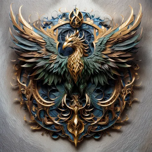 gryphon,garuda,phoenix rooster,emblem,firebird,imperial eagle,eagle,heraldic,ornamental bird,eagle head,coat of arms of bird,crest,eagle illustration,prince of wales feathers,heraldry,heraldic shield,phoenix,firebirds,national emblem,harpy