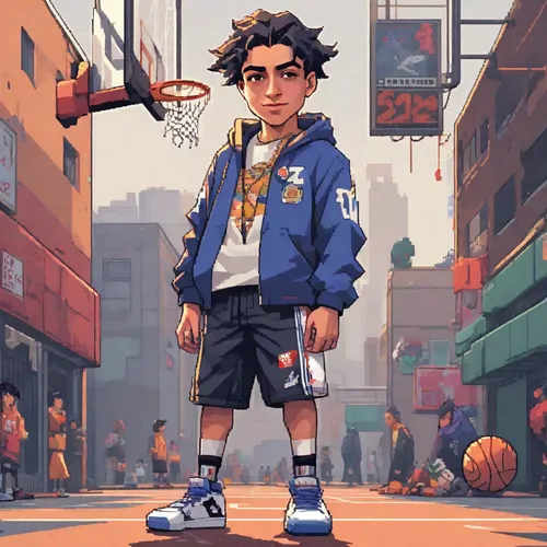 basketball player,kid hero,streetball,play street,kids illustration,world digital painting,basketball,street sports,city ​​portrait,recess,outdoor basketball,school boy,anime cartoon,game character,anime boy,cg artwork,basketball shoe,stylish boy,cute cartoon character,game art