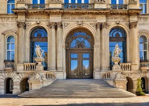 rudolfinum,bordeaux,dolmabahce,montpellier,noto,ritzau,villa cortine palace,europe palace,marble palace,viennese,crillon,mirogoj,kurhaus,janiculum,würzburg residence,louvre,versailles,budapest,the lviv opera house,french building,Illustration,Paper based,Paper Based 24