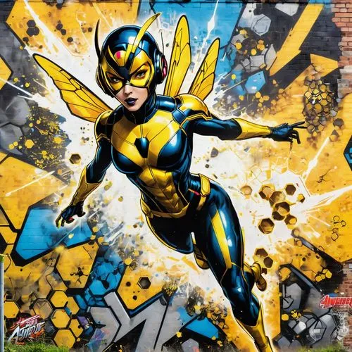 superwasp,zauriel,promethea,kryptarum-the bumble bee,wasp,avx,Conceptual Art,Graffiti Art,Graffiti Art 07