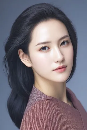 a beautiful woman with long black hair wearing a gray top,wonju,heungseon,soju,seowon,munhwa,ilhwa,Illustration,Japanese style,Japanese Style 10