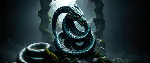 a dark background with a snake and other animal,kalhora,mahadeva,nagaraja,telos,shravana,shivji