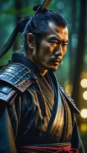 an asian male in black is holding a sword,hogun,yi sun sin,raizo,toshiie,kiyomasa,goryeo,Photography,General,Realistic