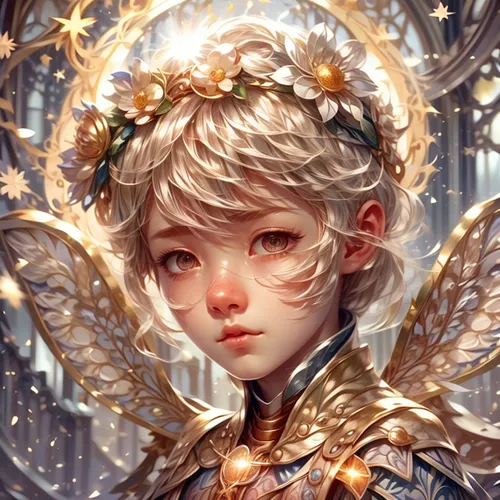 fantasy portrait,christmas angel,baroque angel,child fairy,golden wreath,flower fairy,faery,little girl fairy,angel,faerie,mystical portrait of a girl,fae,golden crown,fairy queen,fairy,garden fairy,eglantine,angel's tears,crying angel,angel face