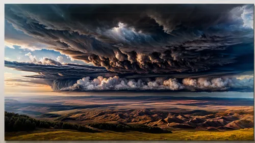 mammatus cloud,mammatus,mammatus clouds,thunderclouds,thundercloud,thunderheads,a thunderstorm cell,thunderhead,storm clouds,volcanic landscape,shelf cloud,swelling cloud,cumulonimbus,meteorological p