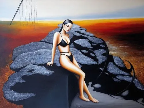 girl on the dune,fischl,ariadne,christakis,amphitrite,volou,feitelson,inanna,ladyland,aphrodite's rock,tamarine,emshwiller,naiad,art deco woman,gynoid,nereid,sirene,dione,girl on the river,tretchikoff,Illustration,Abstract Fantasy,Abstract Fantasy 14