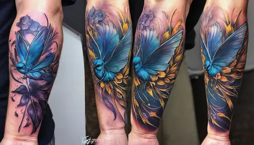 forearm,phoenix rooster,color feathers,rainbow butterflies,aurora butterfly,butterfly wings,butterfly floral,limenitis camilla,sleeve,large aurora butterfly,bird wings,bird of paradise,lotus tattoo,blue birds and blossom,limenitis,flutter,feathers,moths and butterflies,feather pen,bird wing,Conceptual Art,Fantasy,Fantasy 03