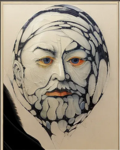 glass painting,elderly man,roy lichtenstein,rabbi,vincent van gough,persian poet,white beard,dali,old man,leonardo,picasso,self-portrait,cool woodblock images,leonardo devinci,art nouveau frame,leonardo da vinci,father frost,kippah,greek in a circle,caricature,Calligraphy,Painting,Abstractionism