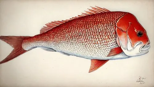 red fish, white background, circle painting ,red seabream,red snapper,red fish,snapper,trigger fish,garibaldi (fish),barramundi,redfish,sea bream,blue stripe fish,tobaccofish,napoleon fish,cardinal fi