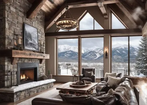 fire place,coziness,warm and cozy,alpine style,the cabin in the mountains,fireplace,winter window,cozier,chalet,fireplaces,coziest,beautiful home,house in the mountains,christmas fireplace,winter house,luxury home interior,house in mountains,snowed in,living room,snow house,Conceptual Art,Fantasy,Fantasy 33