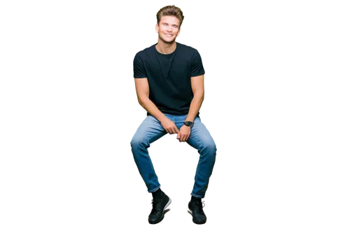 Sneaker, low-angle shot, male, young adult, casual wear, white sneakers, black socks, ripped jeans, black graphic t-shirt, messy hair, relaxed posture, one hand in pocket, subtle smile, softbox lighti