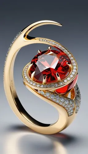 nhẫn vàng mặt trăng làm bằng pha lê đỏ đô,mouawad,fire ring,chaumet,ring with ornament,circular ring,goldsmithing,clogau,golden ring,black-red gold,celebutante,gemology,ring jewelry,carnelian,colorful