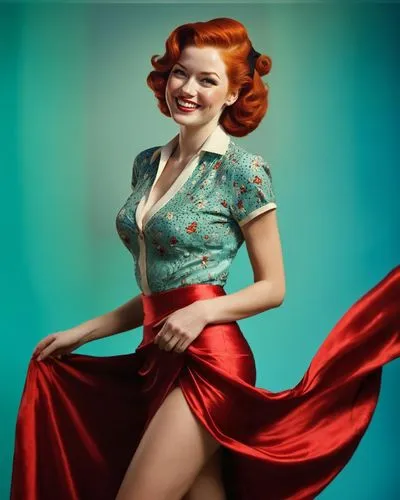 Make her full body, with a red silk skirt.,retro pin up girl,retro pin up girls,pinup girl,pin-up girl,pin up girl,pin up,valentine pin up,retro woman,christmas pin up girl,pin-up,pin-up model,pin ups