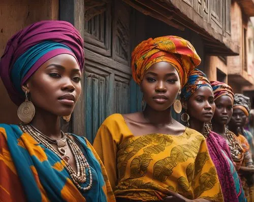 Congolese architecture, colorful buildings, intricate carvings, wooden doors, ornate balconies, vibrant textiles, Kongo people, traditional clothing, head wraps, African patterns, busy streets, Kinsha