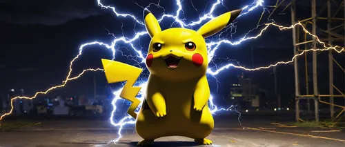 pikachu,pika,power-up,electro,pokemon go,pokemon,electrified,lightning bolt,pokemongo,pokémon,thunderbolt,abra,electricity,dark-type,stud yellow,electric tower,lightning,high voltage,thunderstorm mood,electric donkey,Illustration,Japanese style,Japanese Style 09