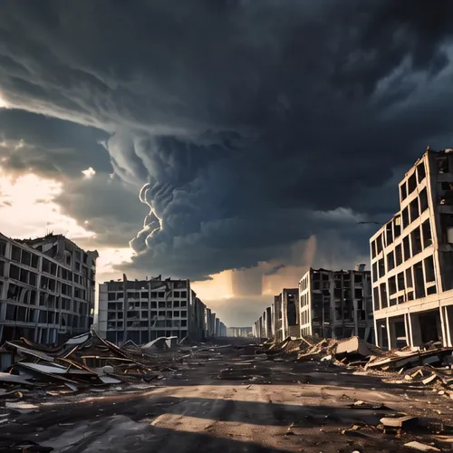 post-apocalyptic landscape,pripyat,post-apocalypse,post apocalyptic,destroyed city,apocalyptic,environmental destruction,stalingrad,eastern ukraine,luxury decay,western debt and the handling,prora,apocalypse,the end of the world,demolition,hashima,gunkanjima,abandoned factory,desolation,destruction