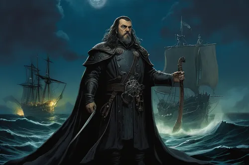 thorin,god of the sea,heroic fantasy,dunun,whaler,mariner,sea god,maelstrom,galleon,vax figure,poseidon,caravel,prejmer,htt pléthore,haighlander,norse,alaunt,el mar,viking,seafarer,Illustration,Black and White,Black and White 22