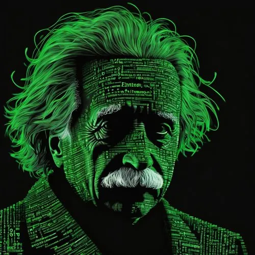 albert einstein,einstein,theory of relativity,analyze,relativity,physicist,psychoanalysis,pop art background,neon body painting,patrol,digital art,vector graphic,digiart,green,electron,scientist,vector art,on a transparent background,adobe illustrator,elderly man,Illustration,Black and White,Black and White 08