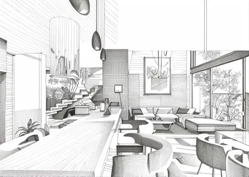 sketchup,3d rendering,renderings,revit,teahouse,coffee shop,Design Sketch,Design Sketch,Hand-drawn Line Art