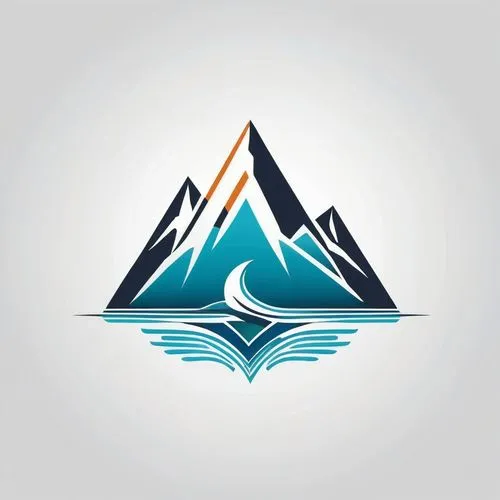 山和水的抽象符号,mountains and boat on the lake with waves,arrow logo,verge,aoraki,triangles background,chevron,lazio,vector image,hydrogeological,mountain slope,vector graphic,logo header,ethereum logo,lac,s