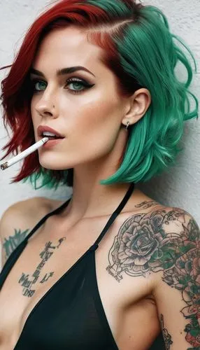 tira,halsey,tattoo girl,green skin,monami,ela,duela,nel,bisignani,vada,tats,mollohan,jade,ashlee,lum,rhi,demona,harley,jeffree,heather green,Photography,Artistic Photography,Artistic Photography 07