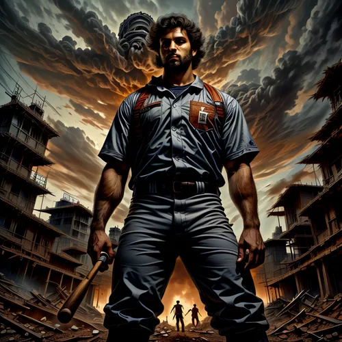 dead earth,sachin tendulkar,film poster,steelworker,repairman,janitor,carpenter,italian poster,blue-collar worker,che,hatchet,cricketer,warehouseman,cricket umpire,district 9,big hero,a carpenter,clementine,the labor,strongman