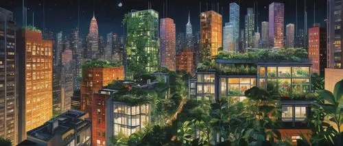 ecotopia,coruscant,futuristic landscape,arcology,fantasy city,terraformed,megapolis,urbanization,megacities,microdistrict,deodato,habitable,cybercity,urbanworld,metropolis,sedensky,highrises,schuitema,cybertown,urbanized,Illustration,Vector,Vector 08