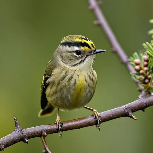 common firecrest,kinglets,palm warbler,kinglet,firecrest,emberiza,goldcrest,verdin,thornbills,warbler,fringilla coelebs,bluetit,passerine,icterus,huebler,vireo,yellowthroat,pine warbler,yellowhammer,phylloscopus,Photography,General,Realistic