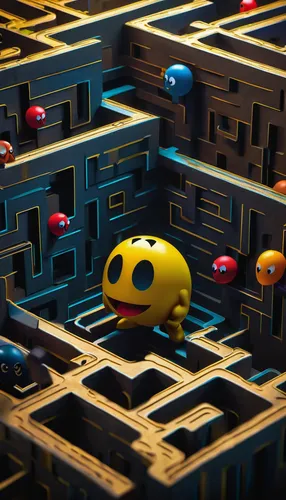 pac-man,pacman,maze,labyrinth,cubes games,game blocks,cinema 4d,cubes,adventure game,invader,pixaba,game illustration,rubber ducky,3d render,rubber ducks,lego background,hollow blocks,isometric,mechanical puzzle,cube sea,Illustration,American Style,American Style 08