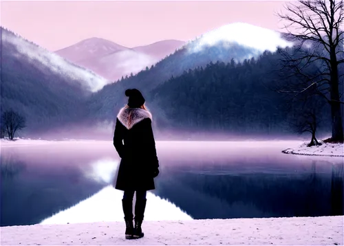 winter background,landscape background,girl walking away,winter dream,woman silhouette,dreamfall,love background,winterreise,wintersun,monowai,woman walking,winter lake,photomanipulation,nature background,dawnstar,isoline,frozen lake,black landscape,winters,hiver,Photography,Documentary Photography,Documentary Photography 05