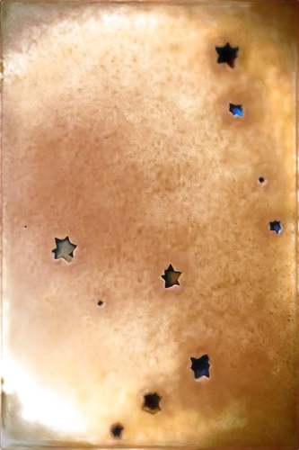 motifs of blue stars,constellation pyxis,constellation map,thumbtacks,bullet holes,baby footprints,diamond plate,pins,swarms,globules,euploea core,screws,constellation orion,bullet shells,star scatter,aerial landscape,constellation,base plate,constellation puppis,isolated product image,Conceptual Art,Sci-Fi,Sci-Fi 30